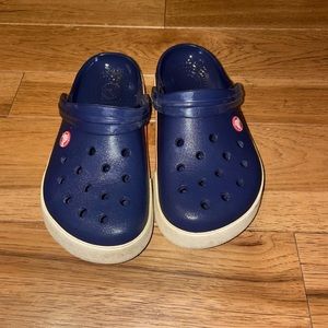 navy youth crocs
